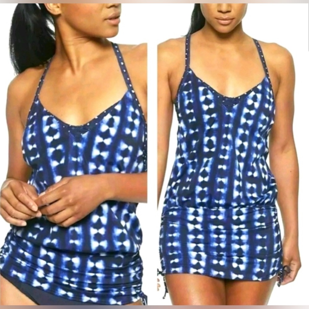 ATHLETA Mashiko Side Scrunch Tankini Swim Top, Size 36 B/C